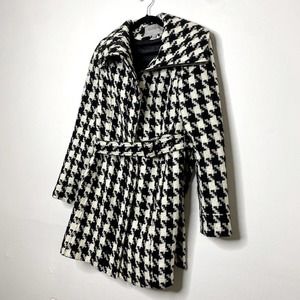 Georgiou Studio Black & White Print Jacket with belt - fall jacket - small